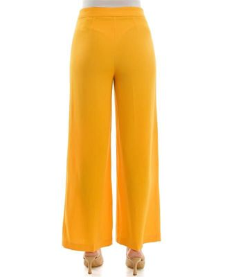 High-Waisted Wide Leg Full Length Crepe Fashion Pant