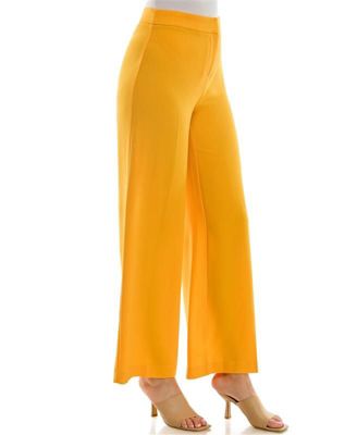 High-Waisted Wide Leg Full Length Crepe Fashion Pant