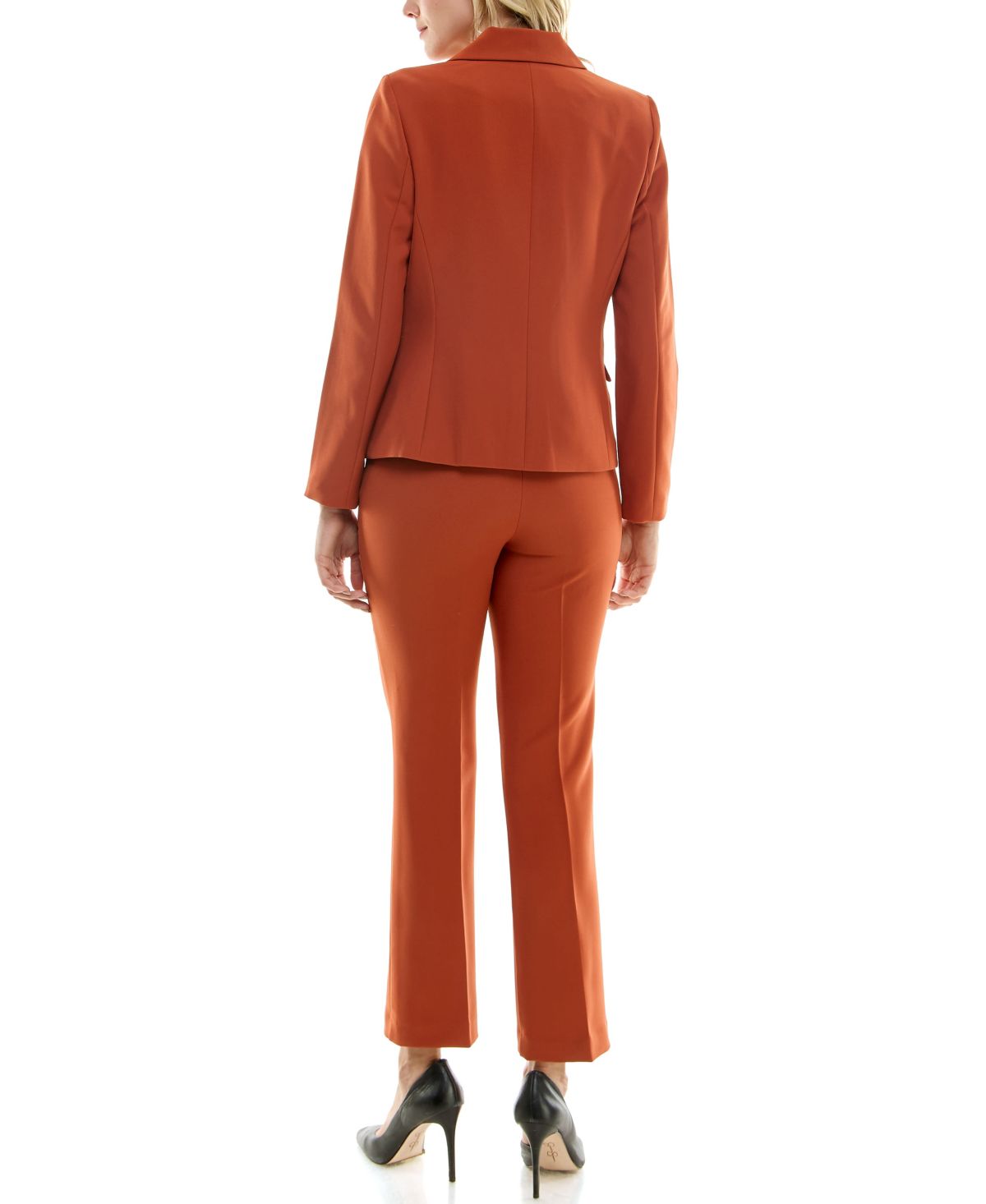 Bi-Stretch Pant Suit with Two Button Jacket and Coin Pocket Detail with Front Seam