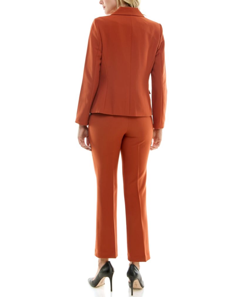 Bi-Stretch Pant Suit with Two Button Jacket and Coin Pocket Detail with Front Seam