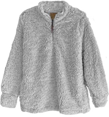 Victory Outfitters Victory Women's Fluffy Knit Pullover Quarter Zip Sweater, Grey, 1X
