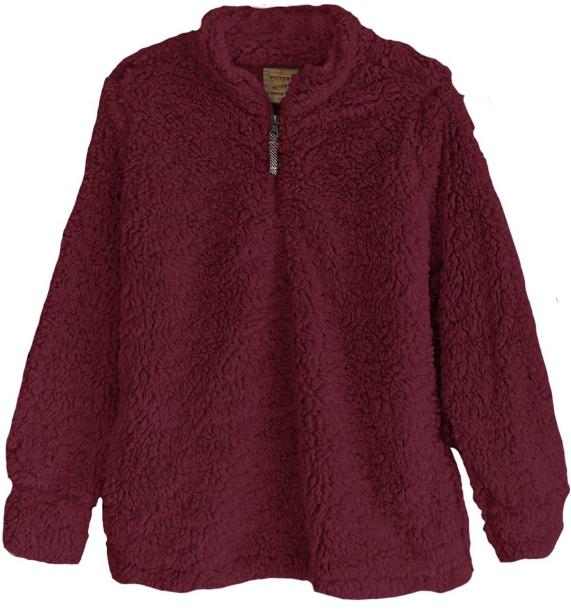Victory Womens Fluffy Knit Pullover Quarter Zip Sweater