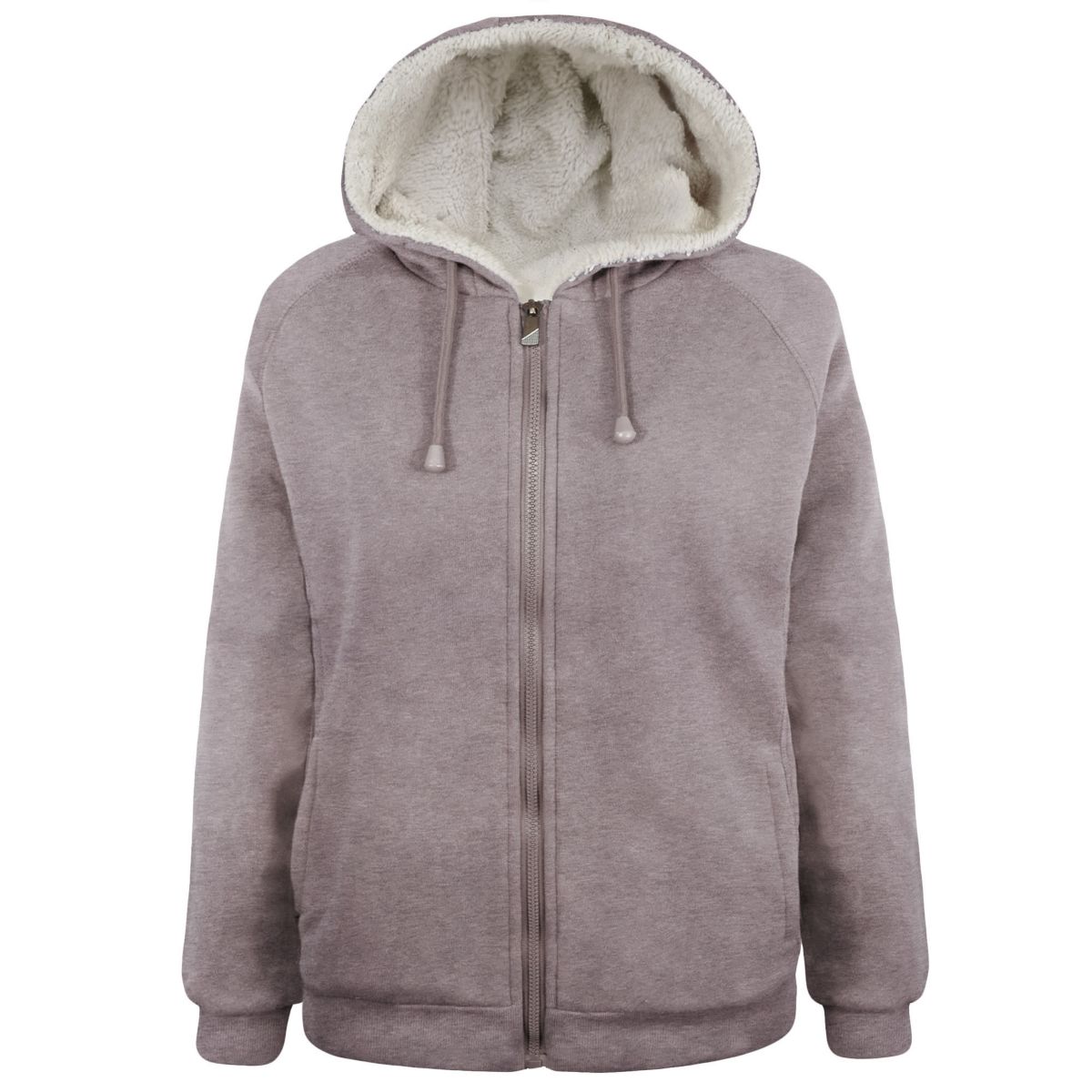 Ladies Fleece Zip Up Hoodie with Soft Berber Lining