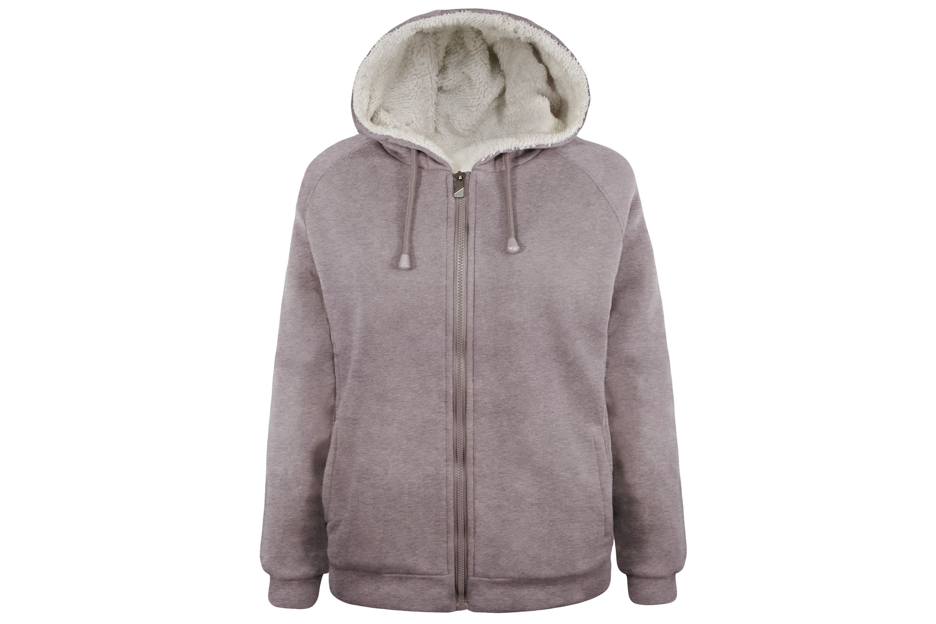 Ladies Fleece Zip Up Hoodie with Soft Berber Lining