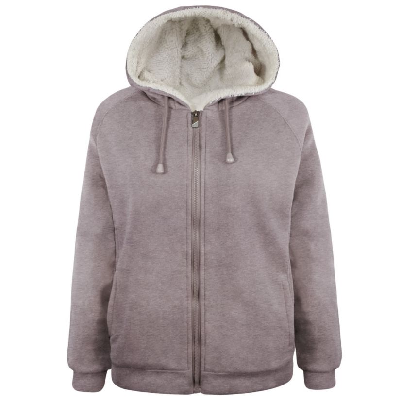 Ladies Fleece Zip Up Hoodie with Soft Berber Lining