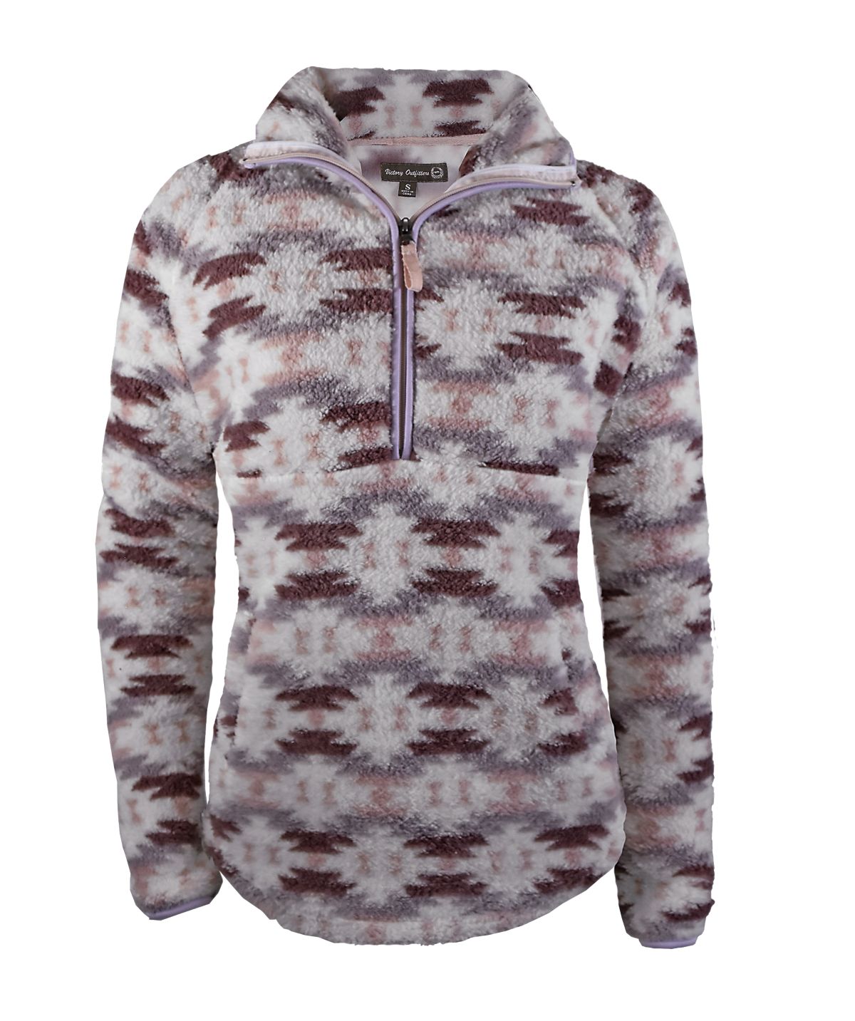 Victory Outfitters Womens 1/4 Zip Fluffy Fleece Aztec Pullover