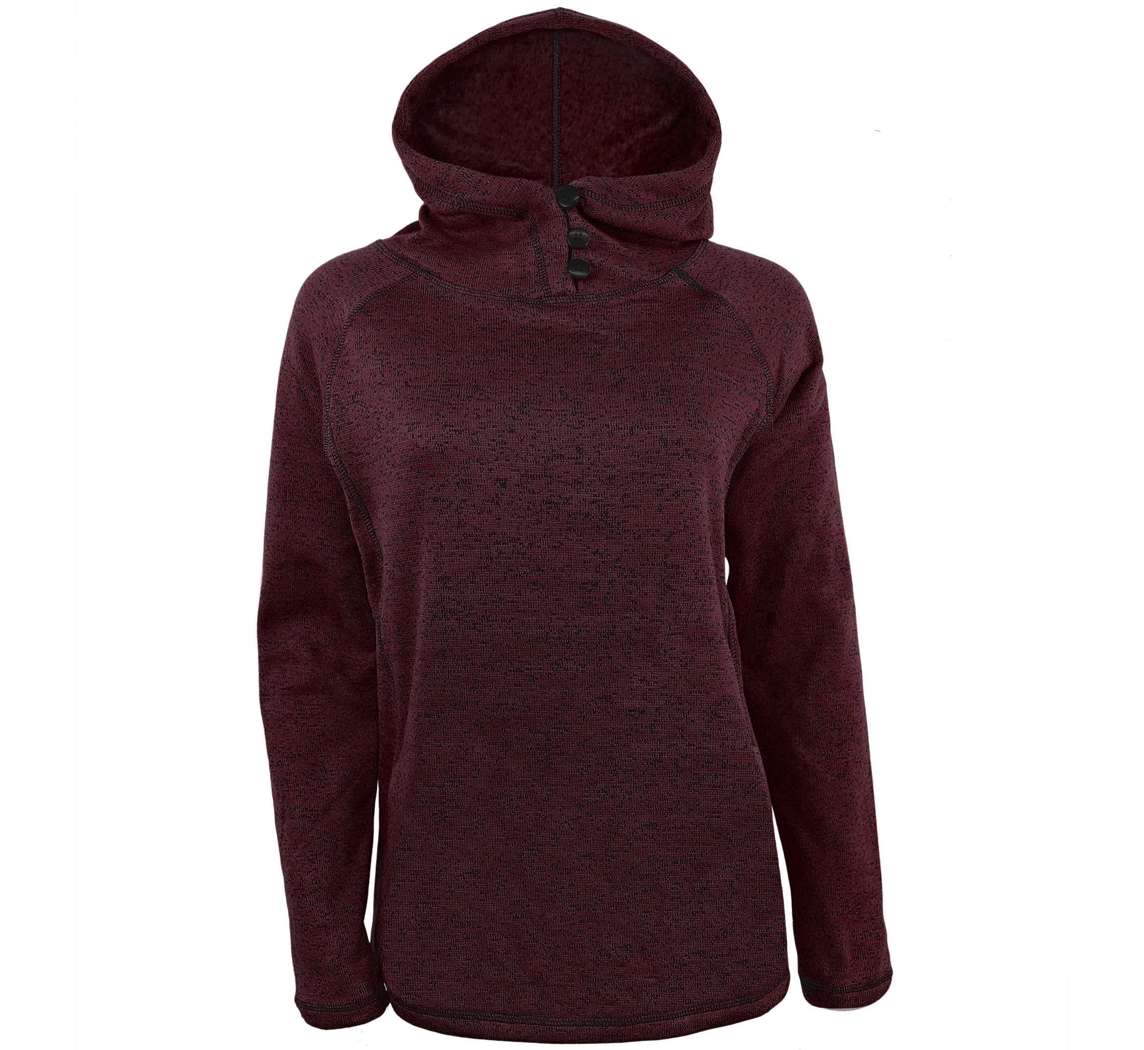 Ladies Knit Fleece Salt & Pepper Hoodie