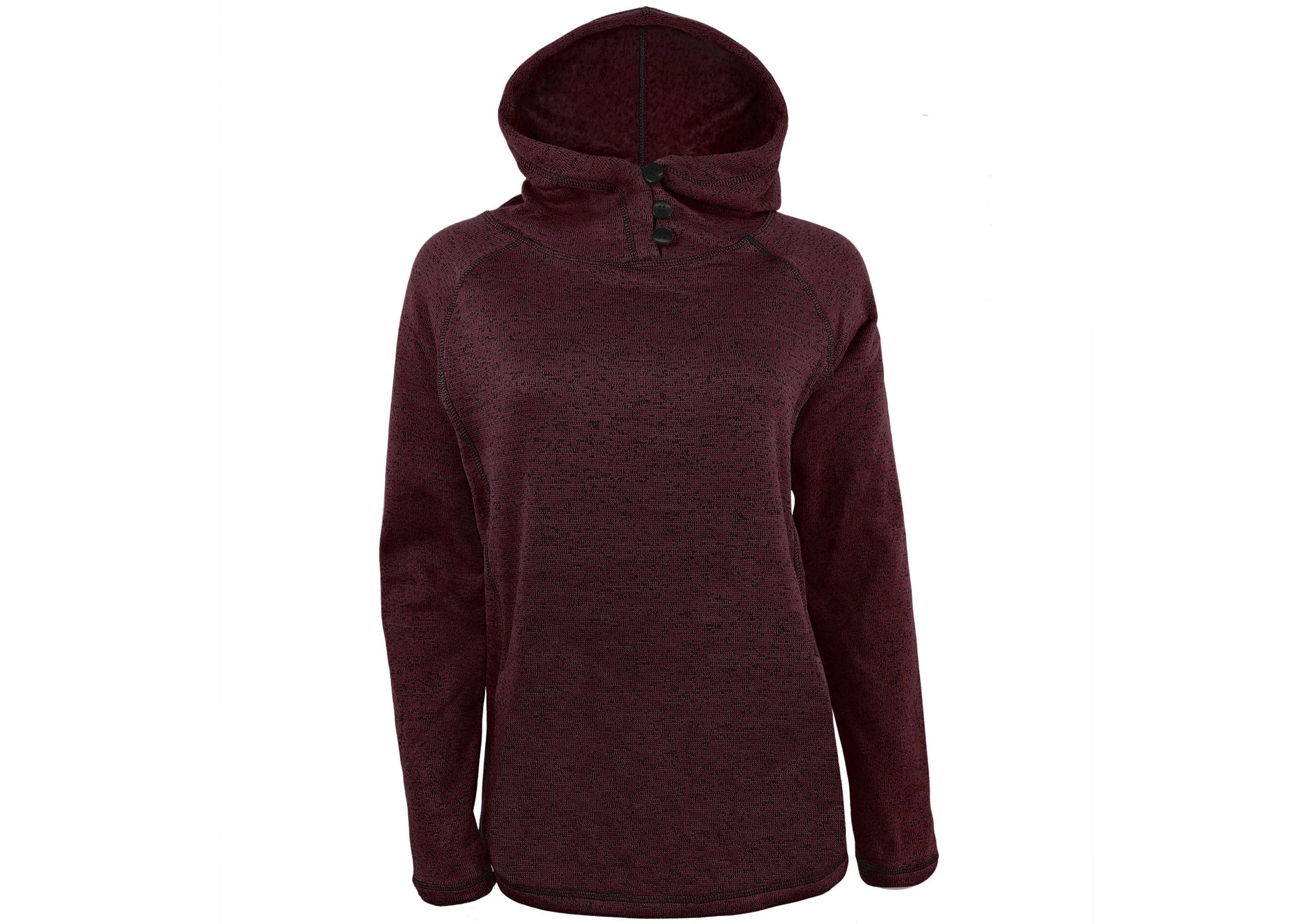 Ladies Knit Fleece Salt & Pepper Hoodie