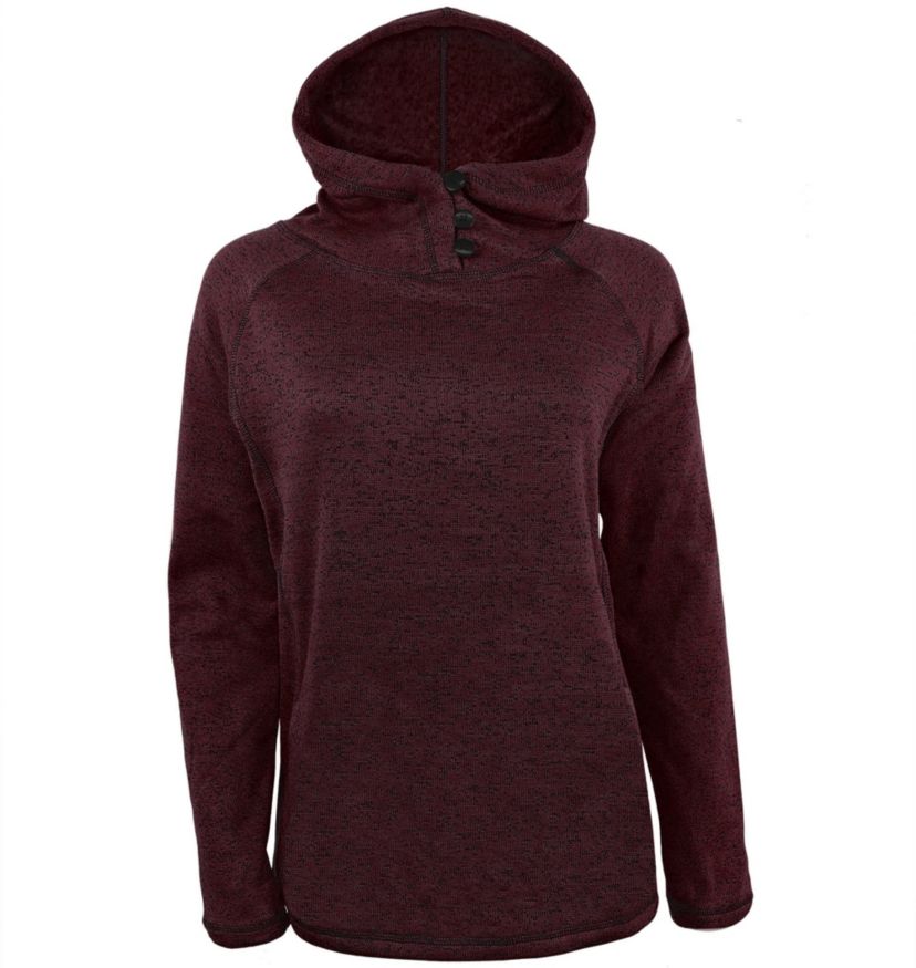 Ladies Knit Fleece Salt & Pepper Hoodie