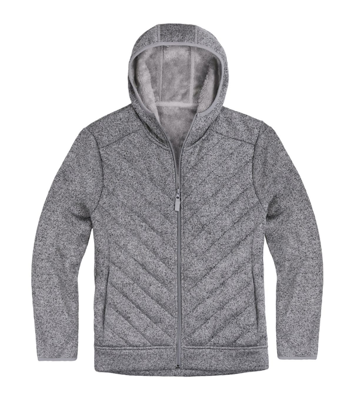 Women’s Salt & Pepper Quilted Jacket W/ Sherpa Lining