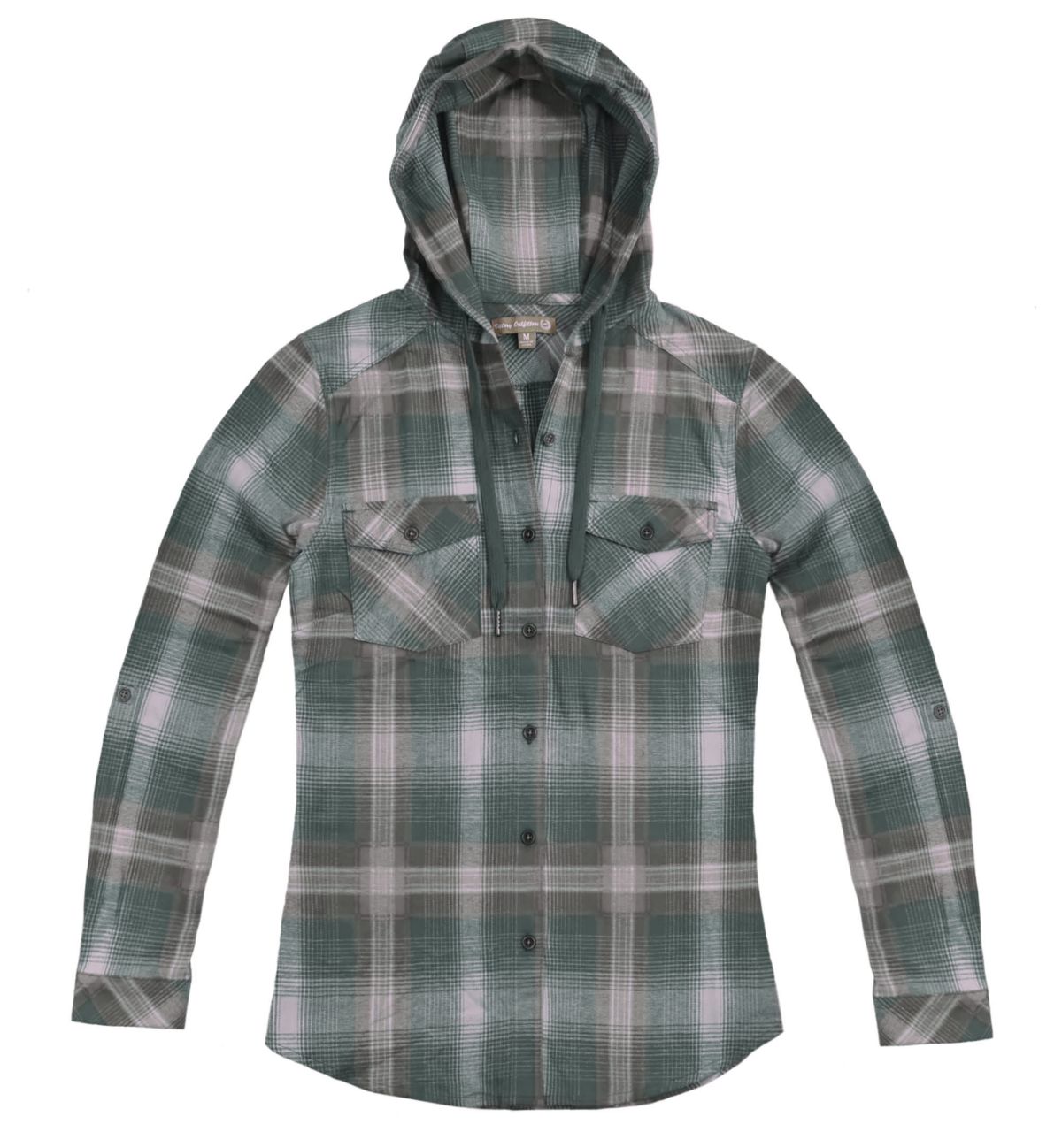 Womens Assorted Long Sleeve Brushed Hooded Flannel Shirt