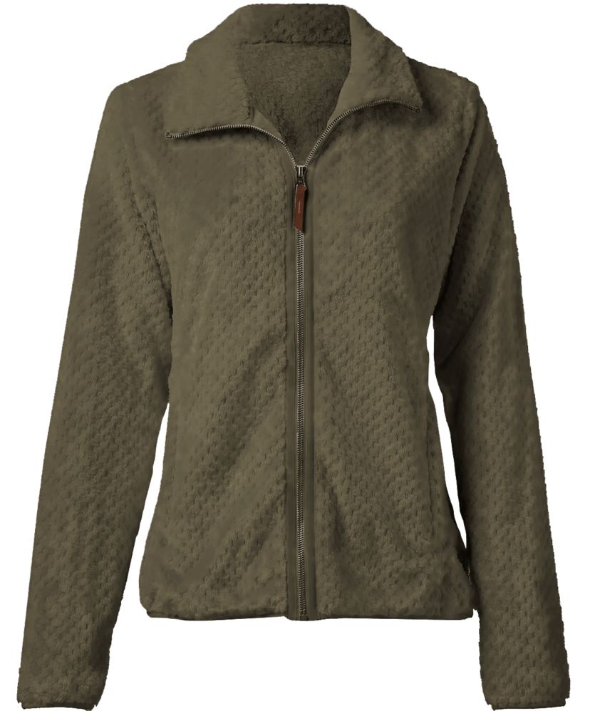 Ladies Texture Fluffy Full Zip Jacket