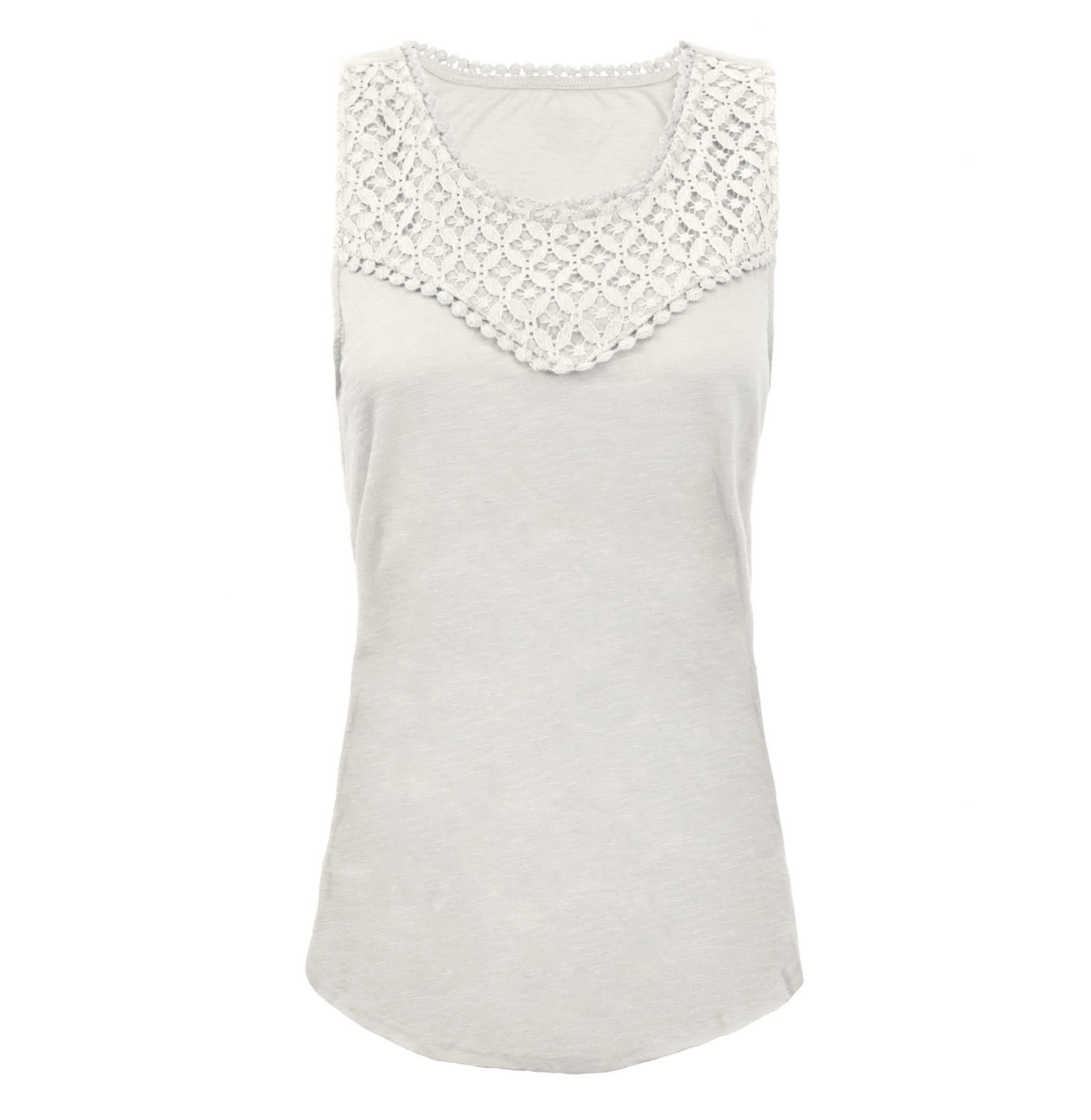 Floral Lace Scoop Neck Tank Top