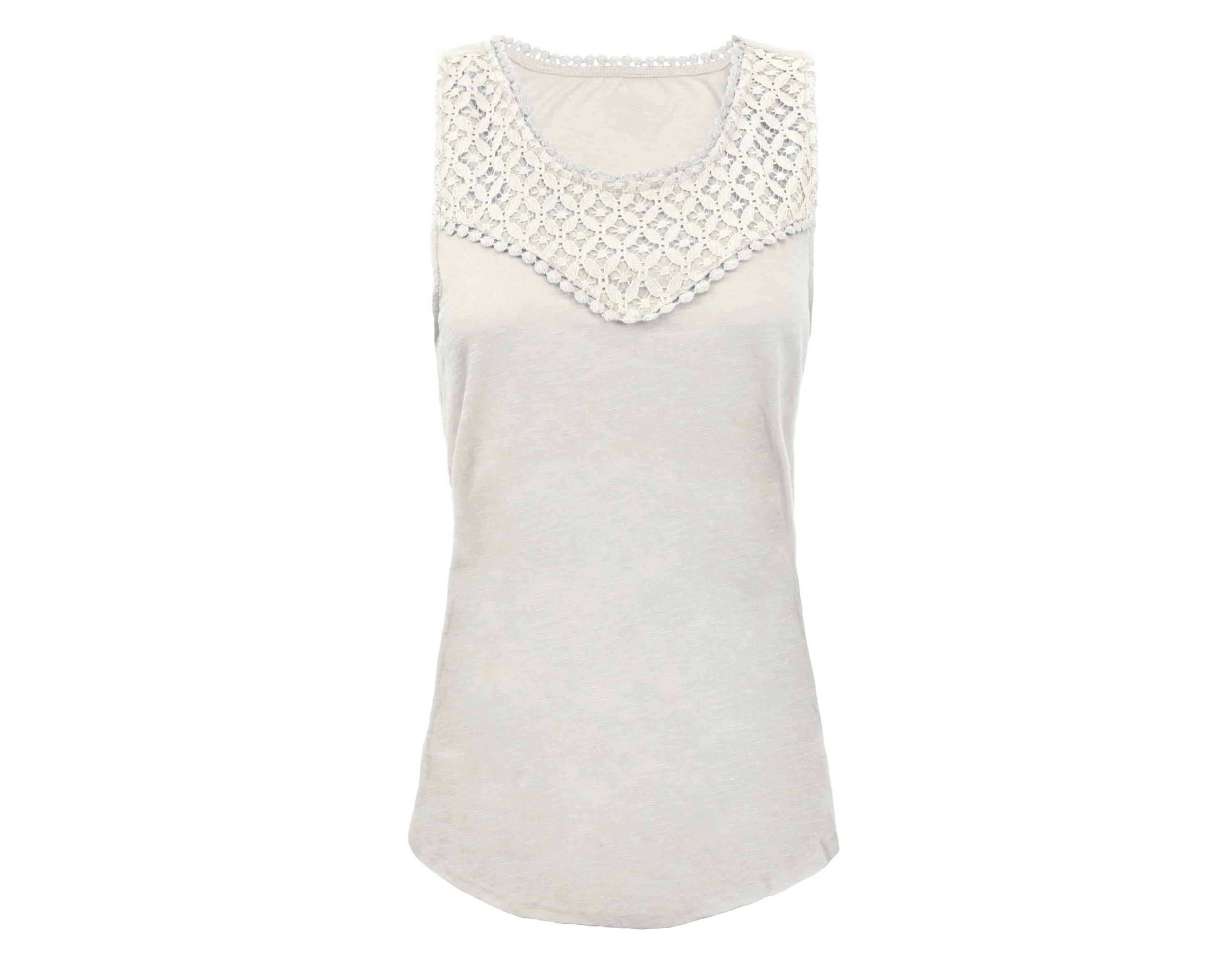 Floral Lace Scoop Neck Tank Top