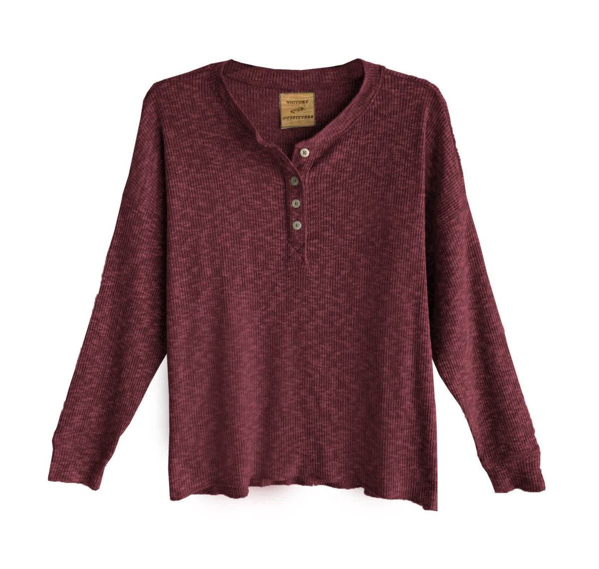 Ladies 4-Button Soft Henley