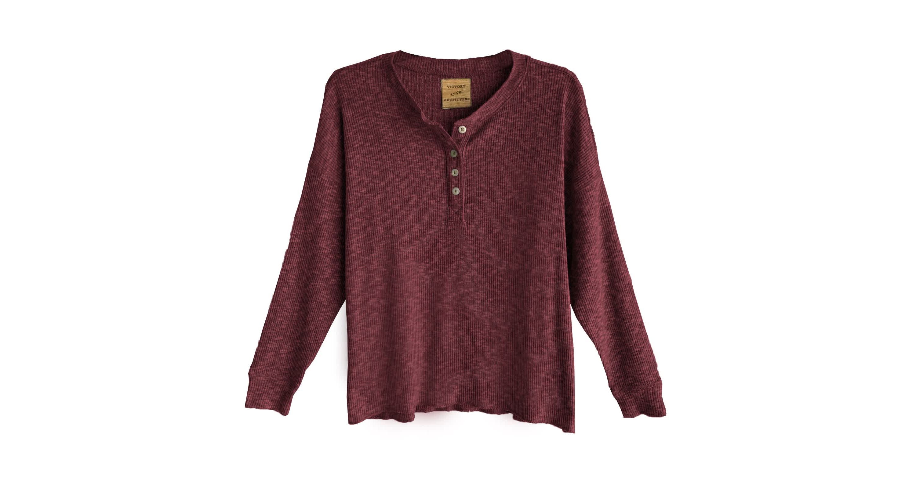Ladies 4-Button Soft Henley