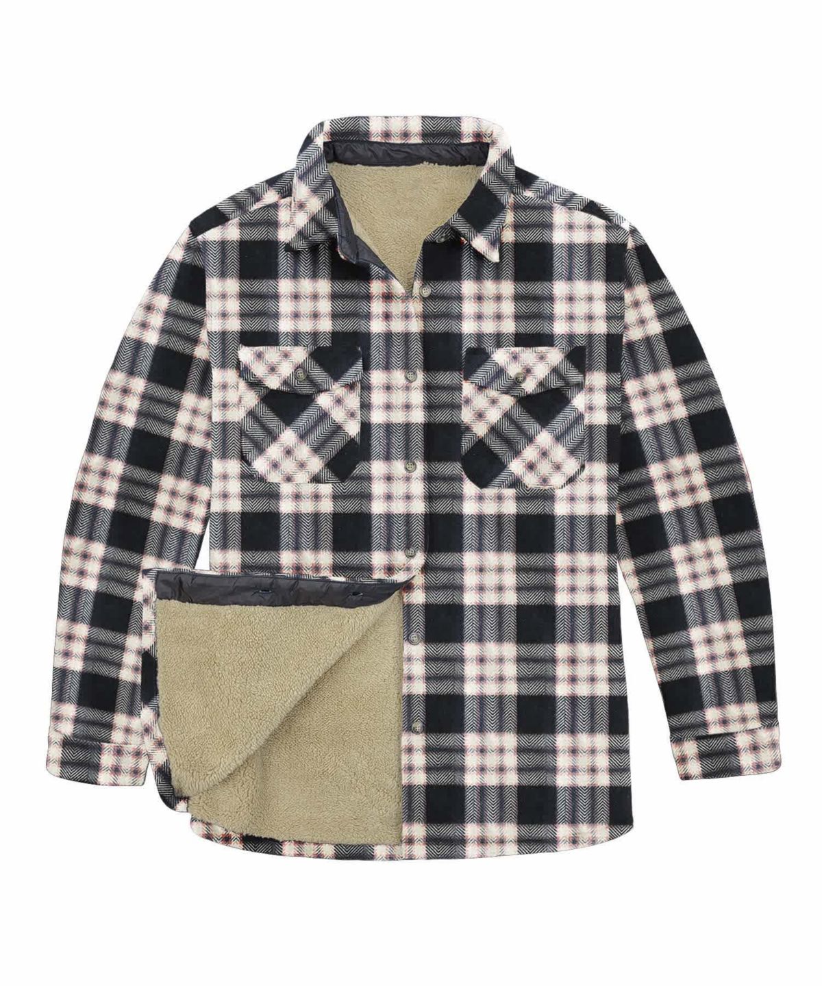 Ladies Fleece Sherpa Shirt Jacket