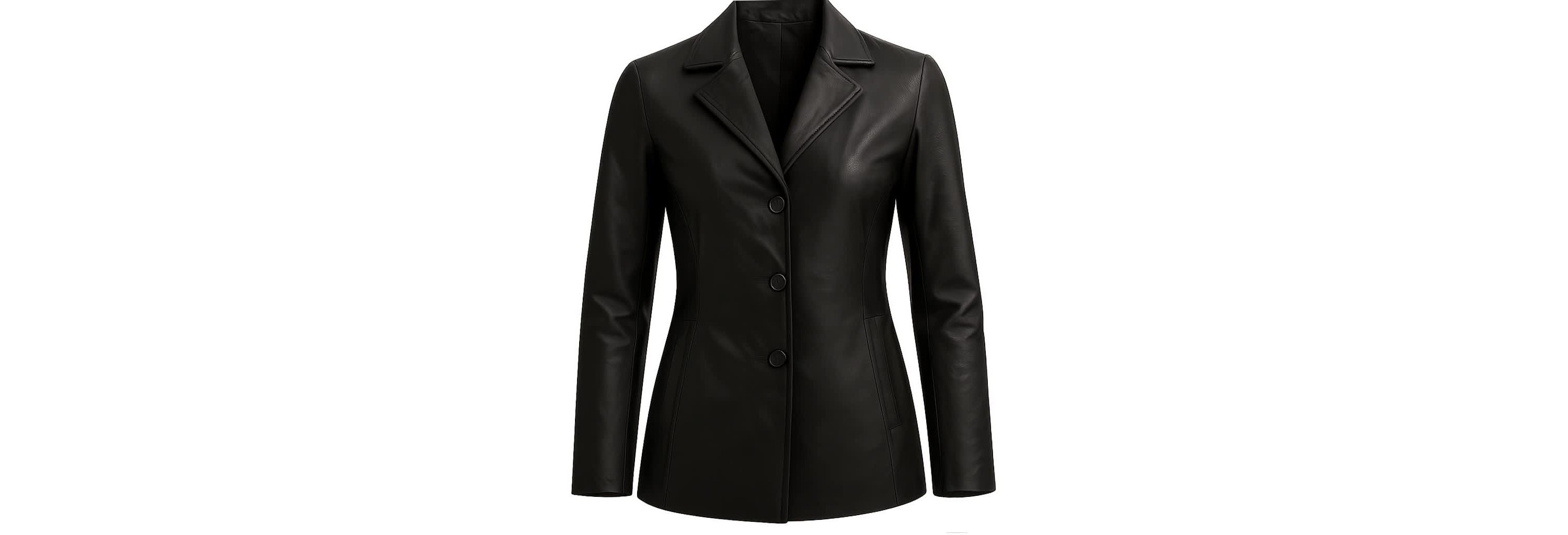 Ladies Leather Button Coat