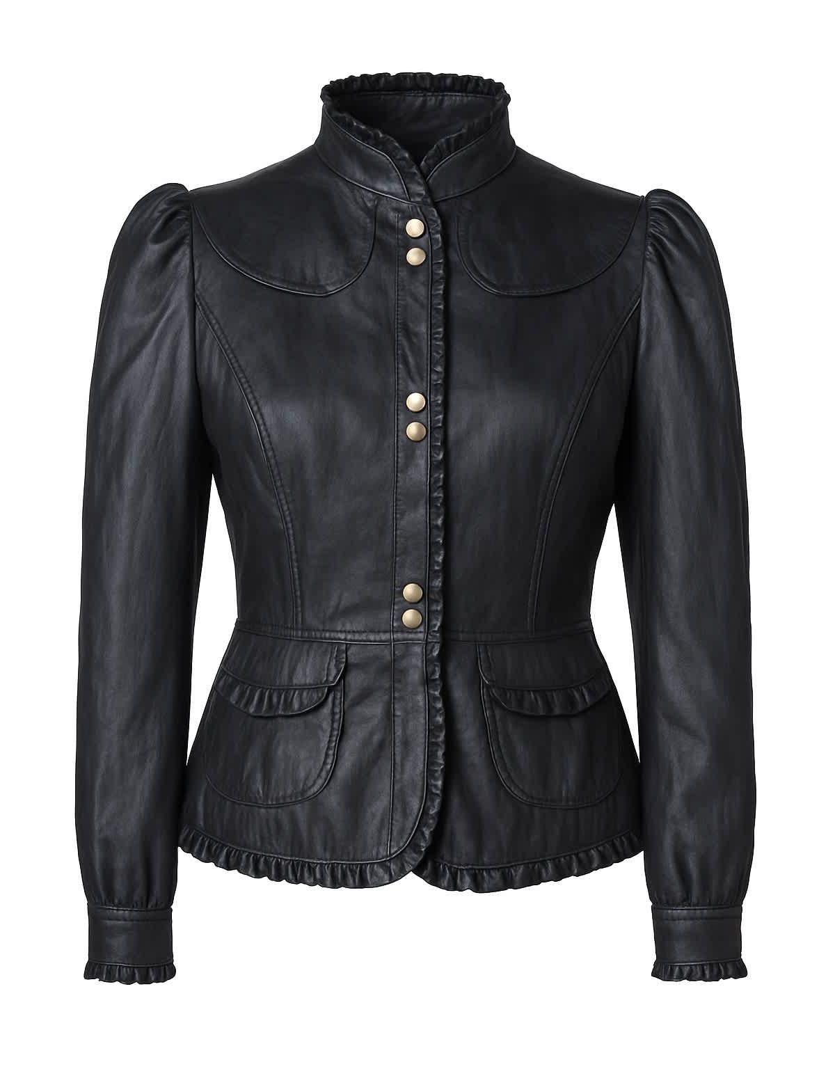 Ladies Lambskin Snap Jacket