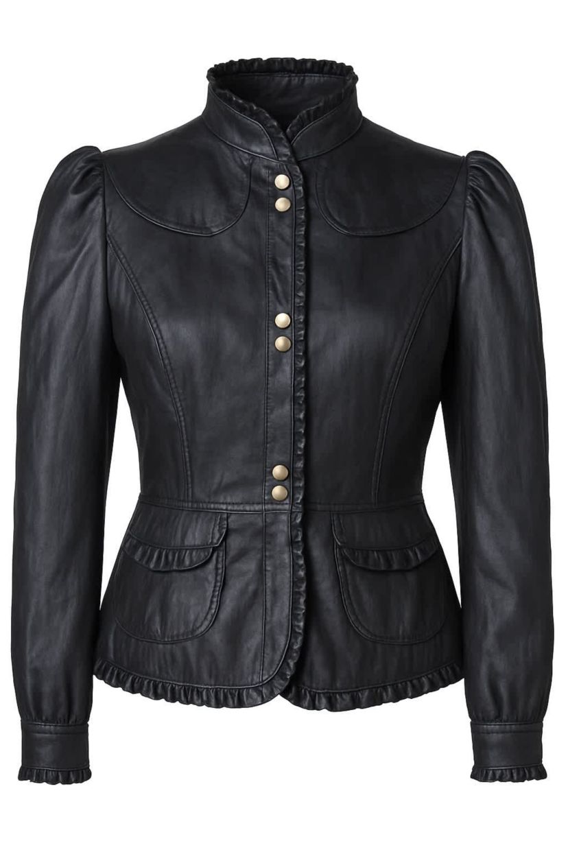 Ladies Lambskin Snap Jacket