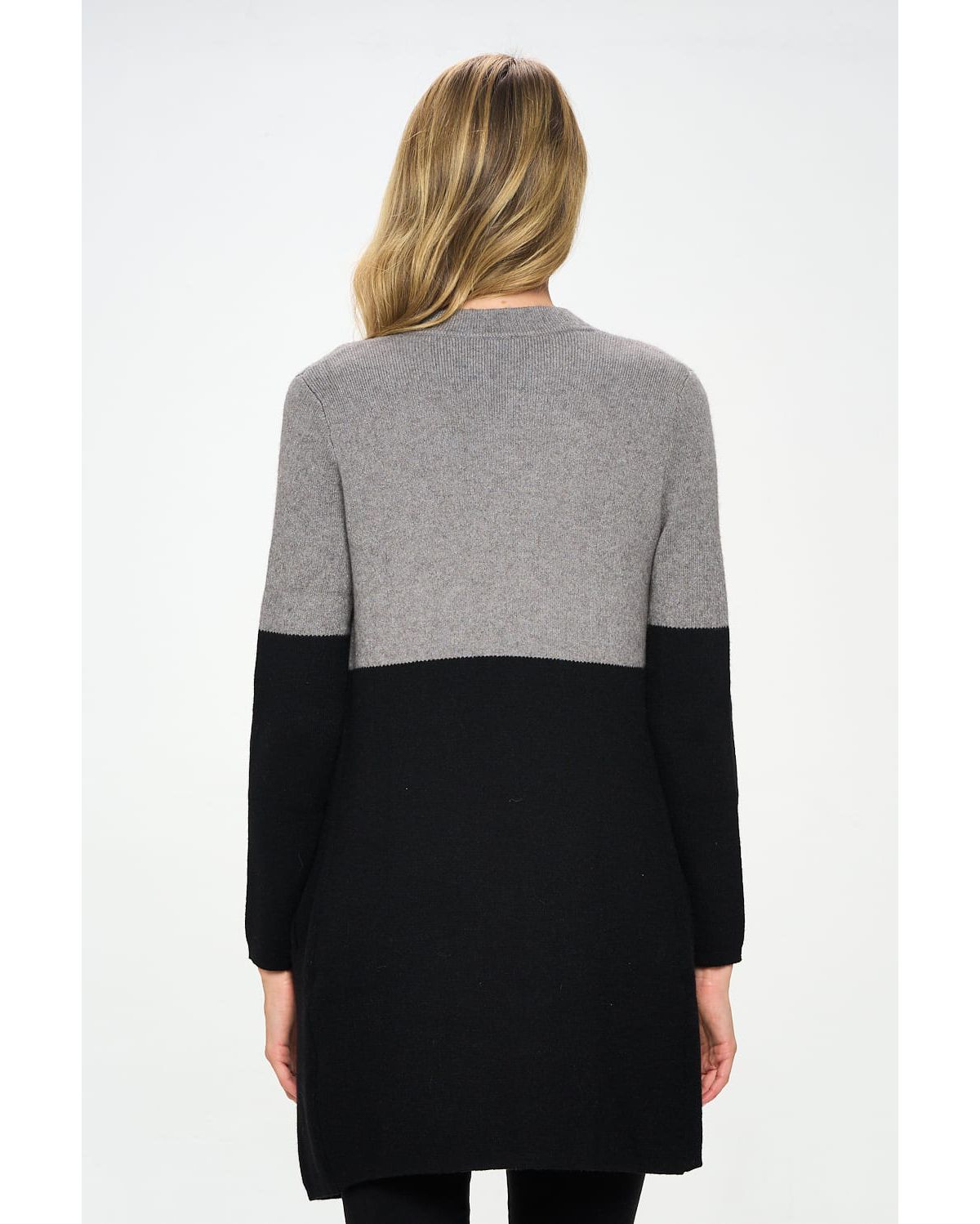 COLOR BLOCK SWEATER COAT