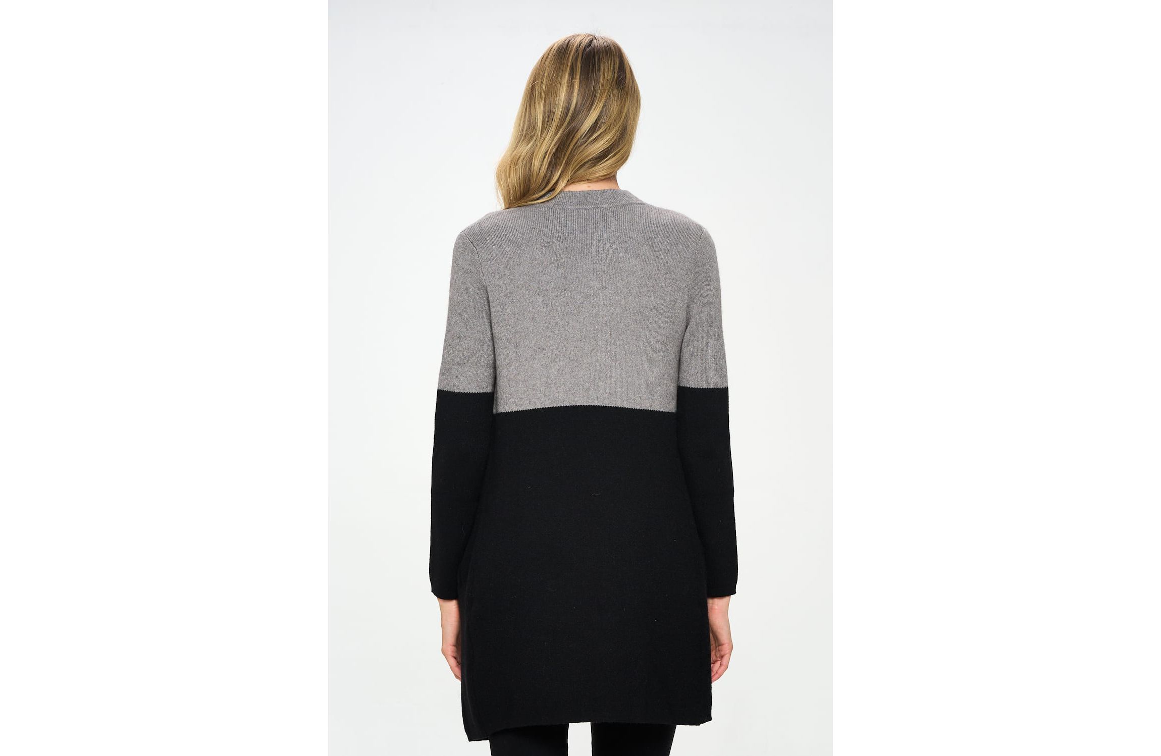 COLOR BLOCK SWEATER COAT