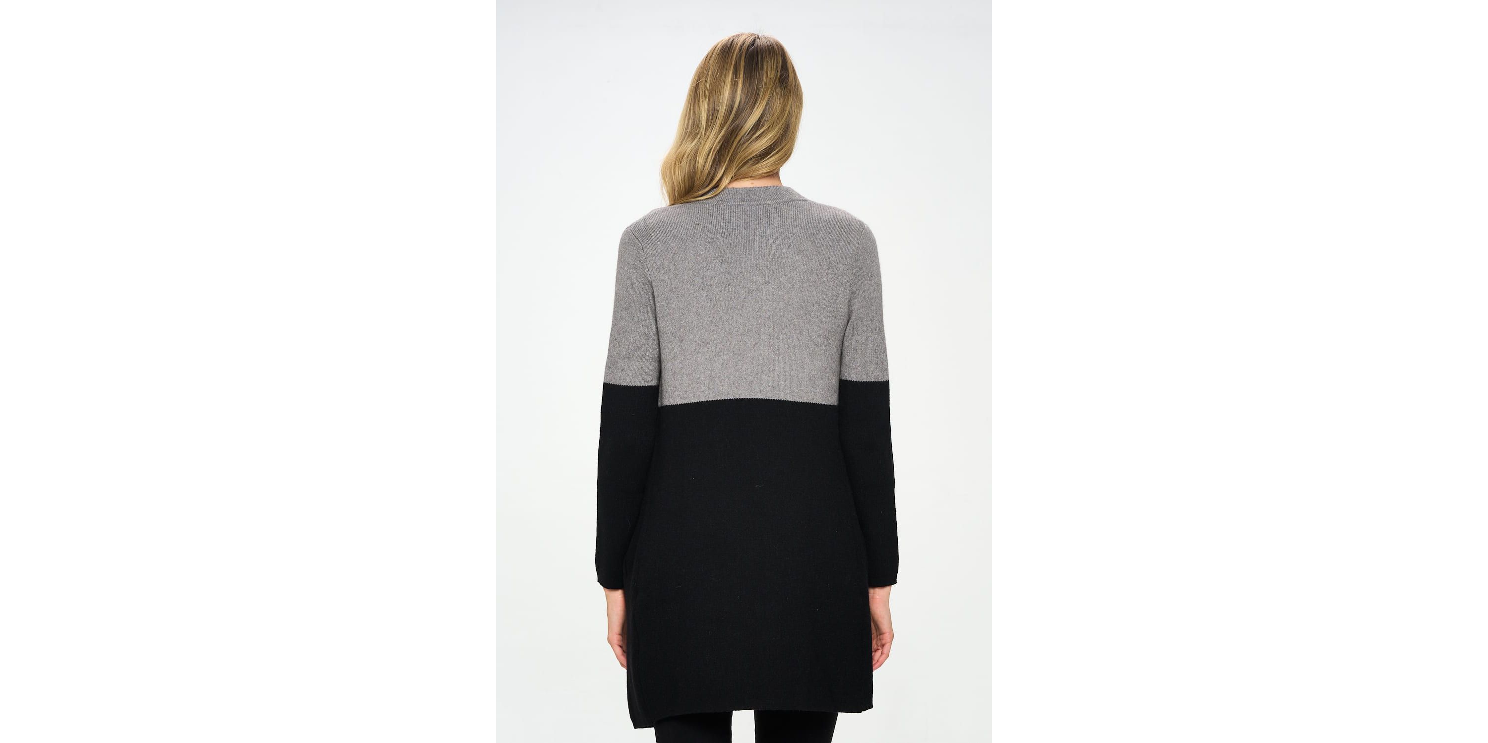 COLOR BLOCK SWEATER COAT