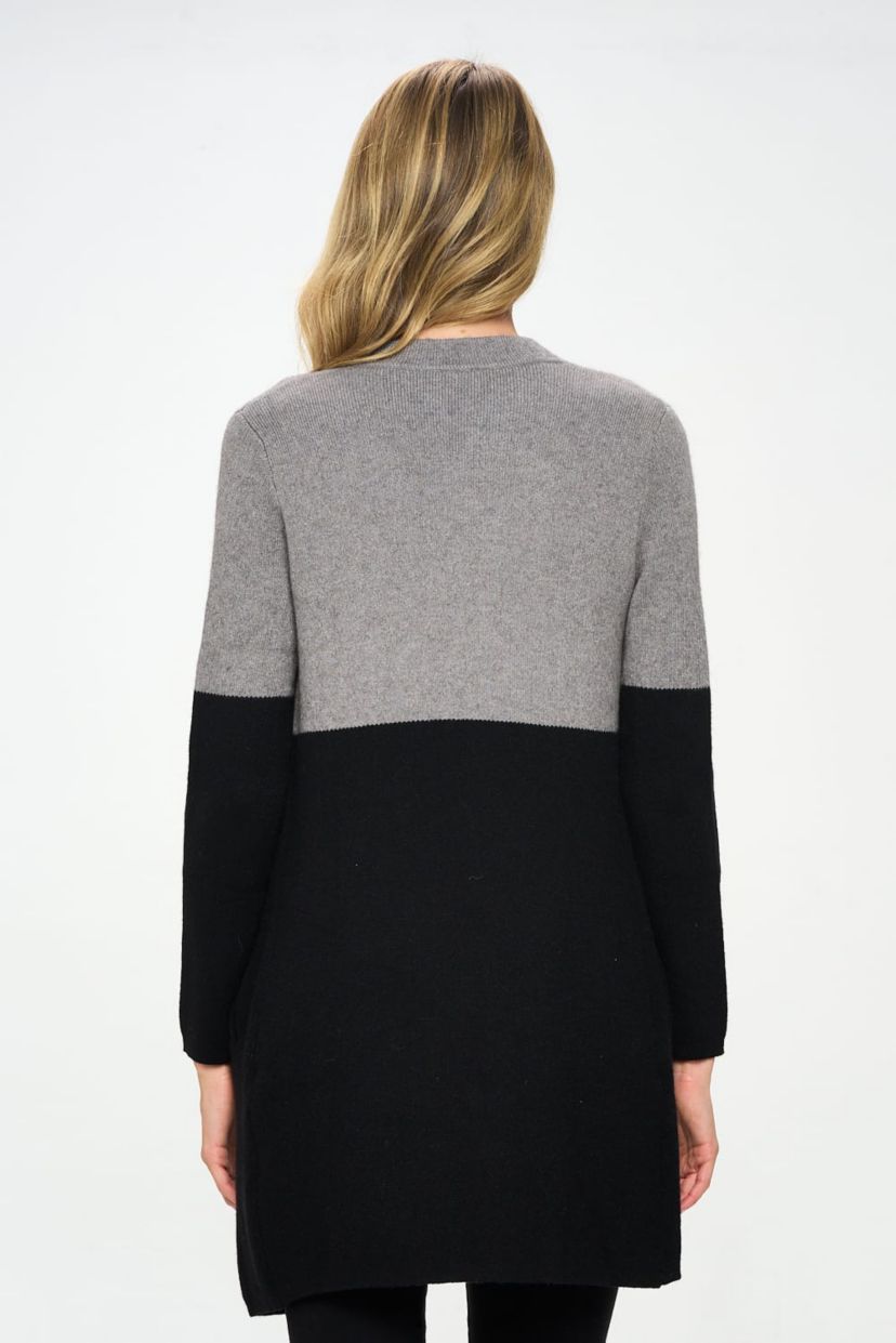 COLOR BLOCK SWEATER COAT