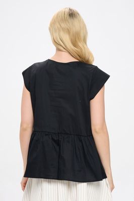 POPLIN SHORT SLEEVE TOP