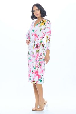 PRINT JERSEY WRAP DRESS