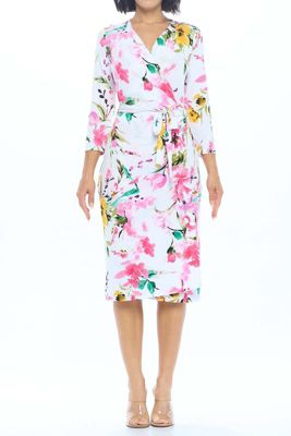 PRINT JERSEY WRAP DRESS