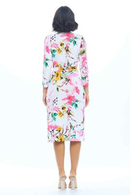 PRINT JERSEY WRAP DRESS