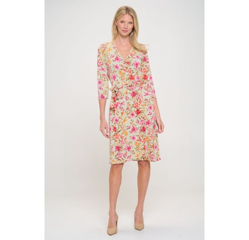 FLORAL WRAP DRESS