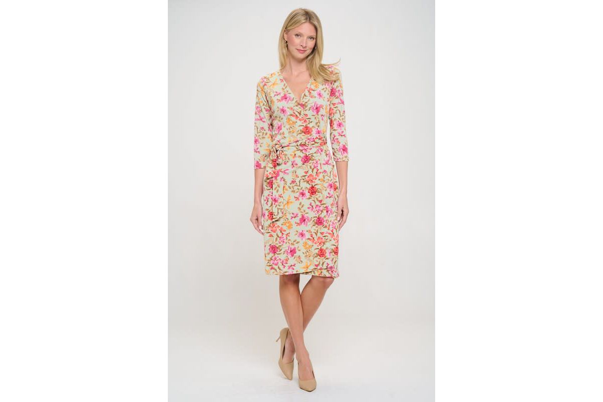 FLORAL WRAP DRESS