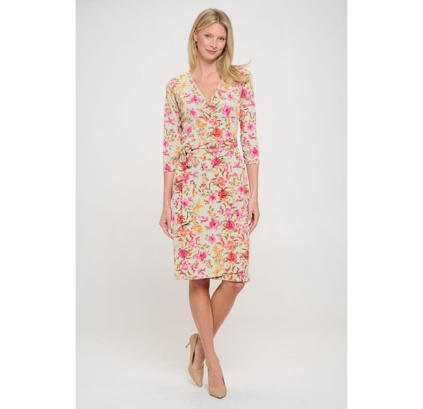 FLORAL WRAP DRESS