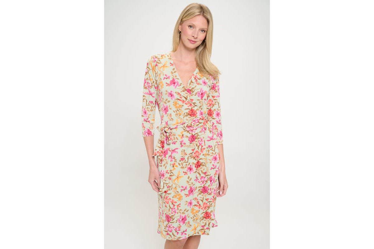 FLORAL WRAP DRESS