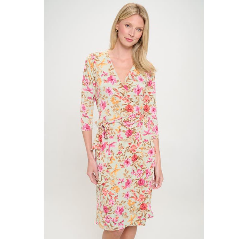 FLORAL WRAP DRESS