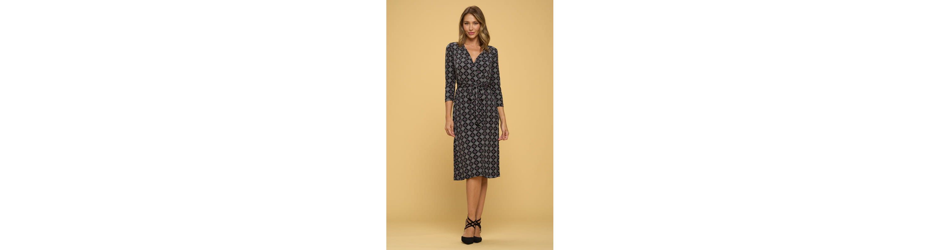 GEO PRINT WRAP DRESS