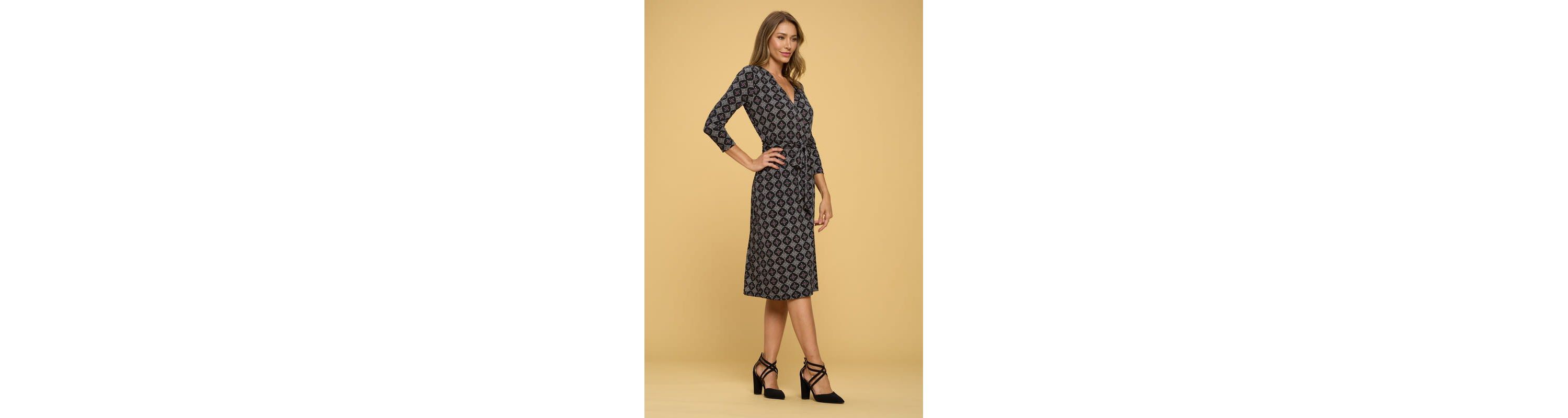 GEO PRINT WRAP DRESS
