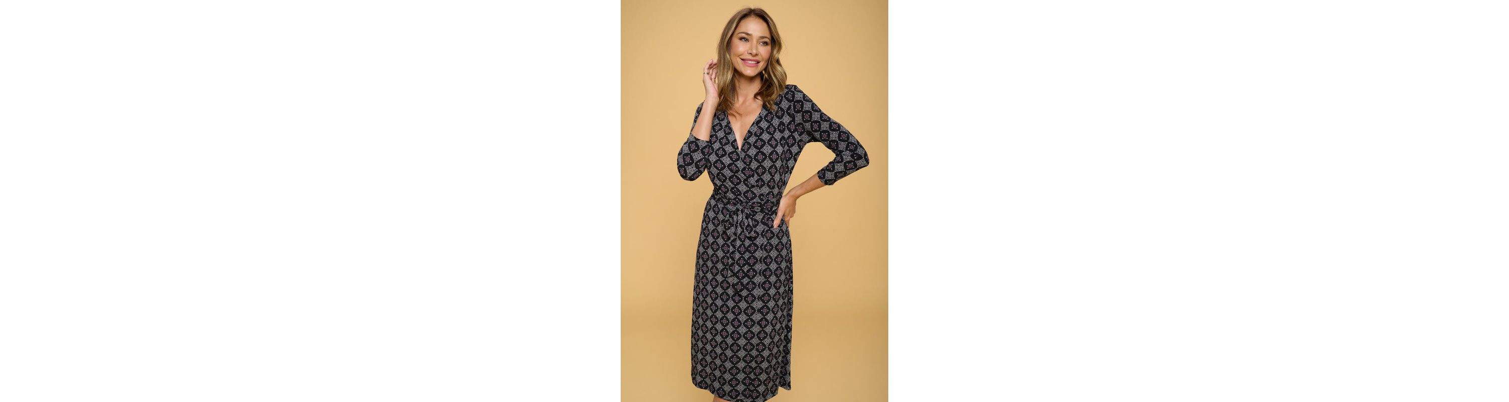 GEO PRINT WRAP DRESS