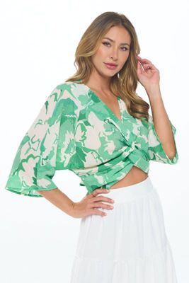 FLORAL TWIST FRONT TOP