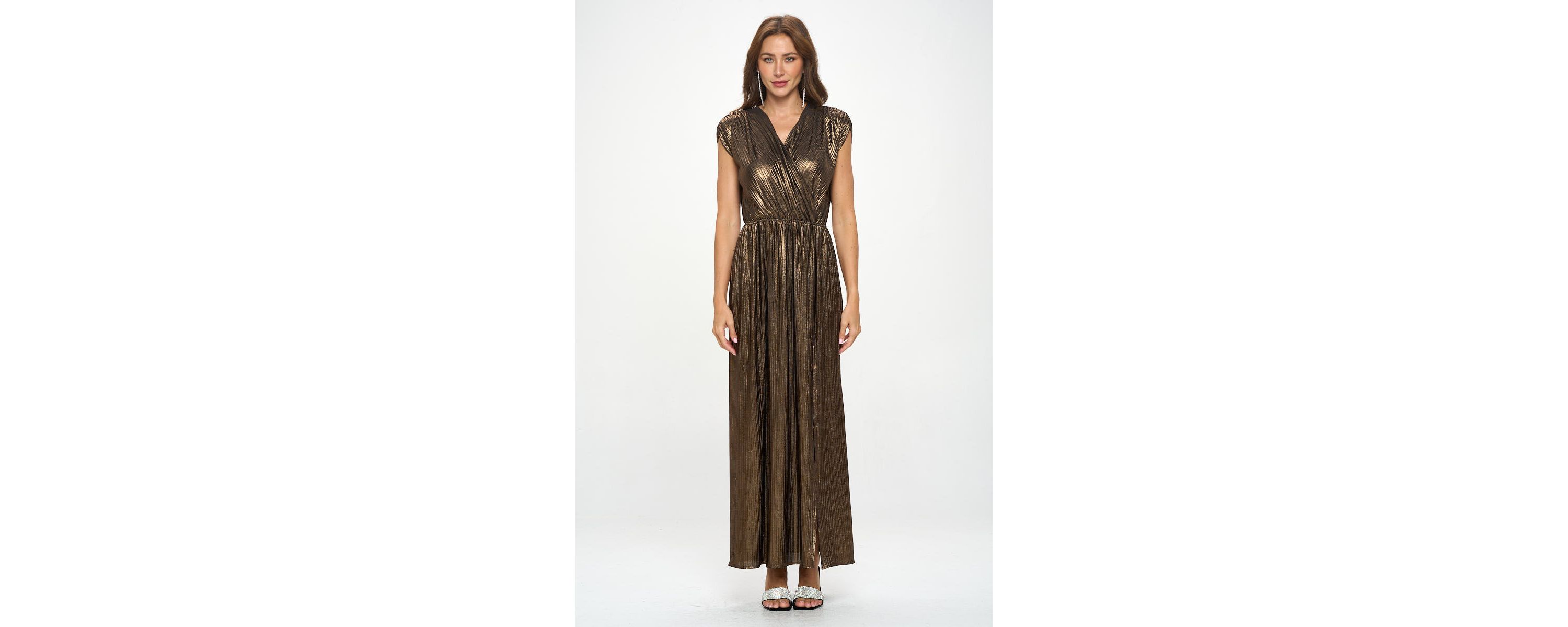 METALLIC MAXI DRESS