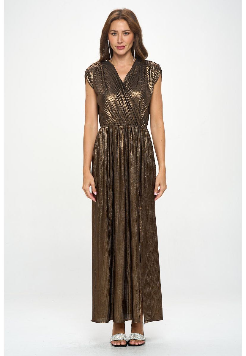 METALLIC MAXI DRESS