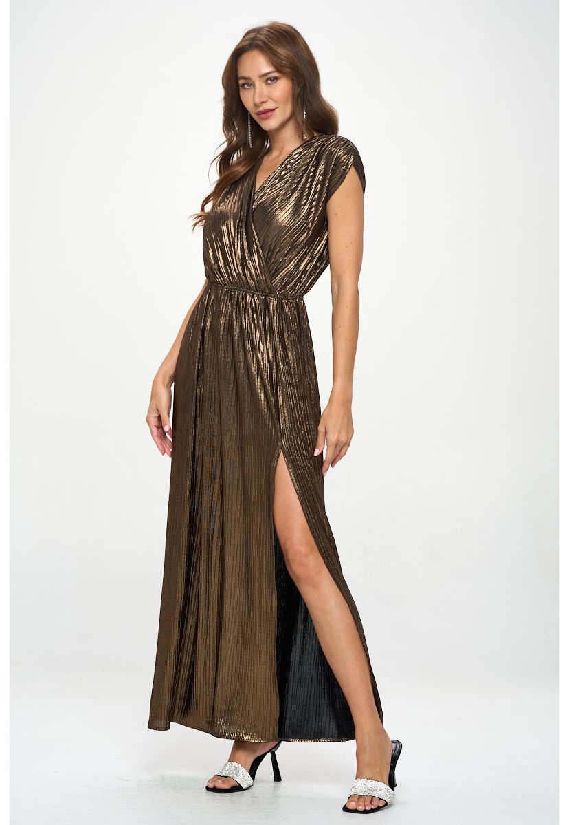 METALLIC MAXI DRESS