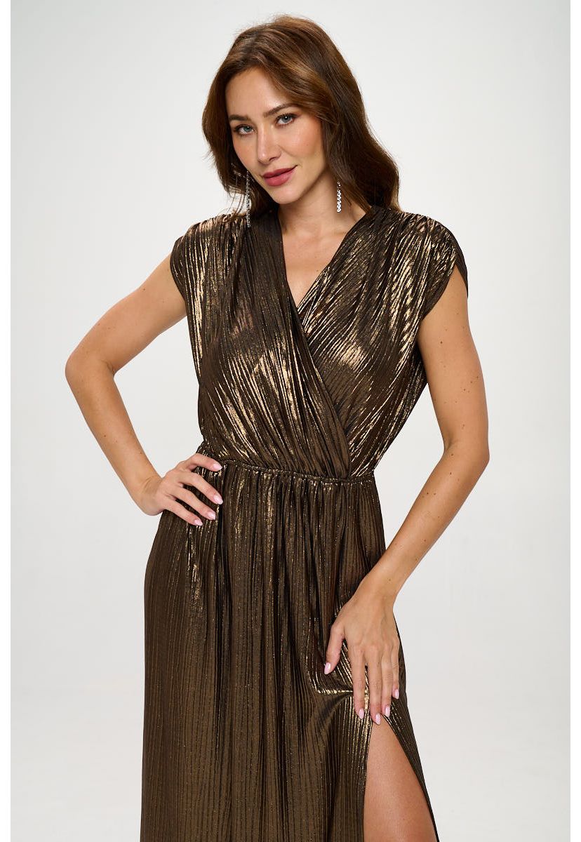 METALLIC MAXI DRESS