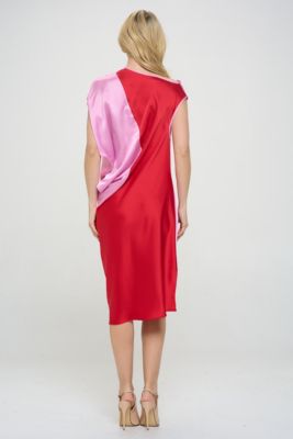 ASYMMETRIC COLOR BLOCK DRESS