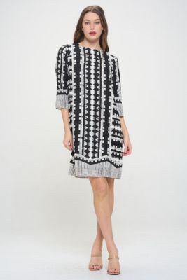 SHIFT DRESS WITH 3/4 SLEEVES