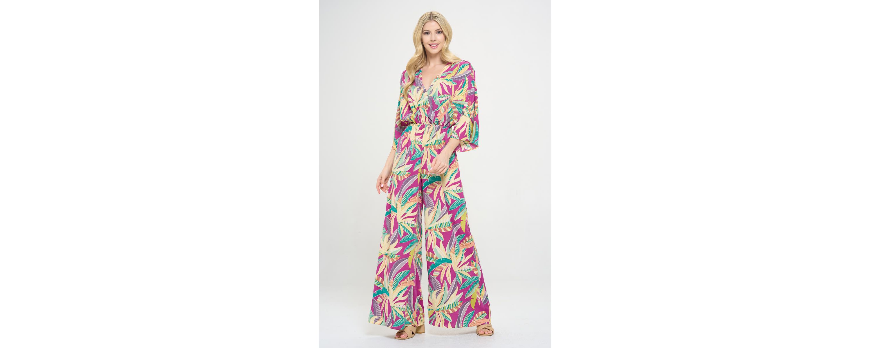 TROPICAL PRINT JUMPSUIT