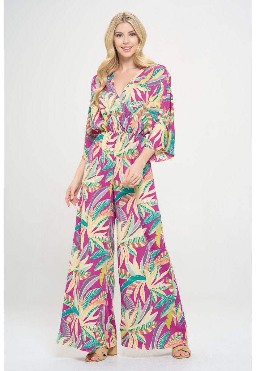 TROPICAL PRINT JUMPSUIT