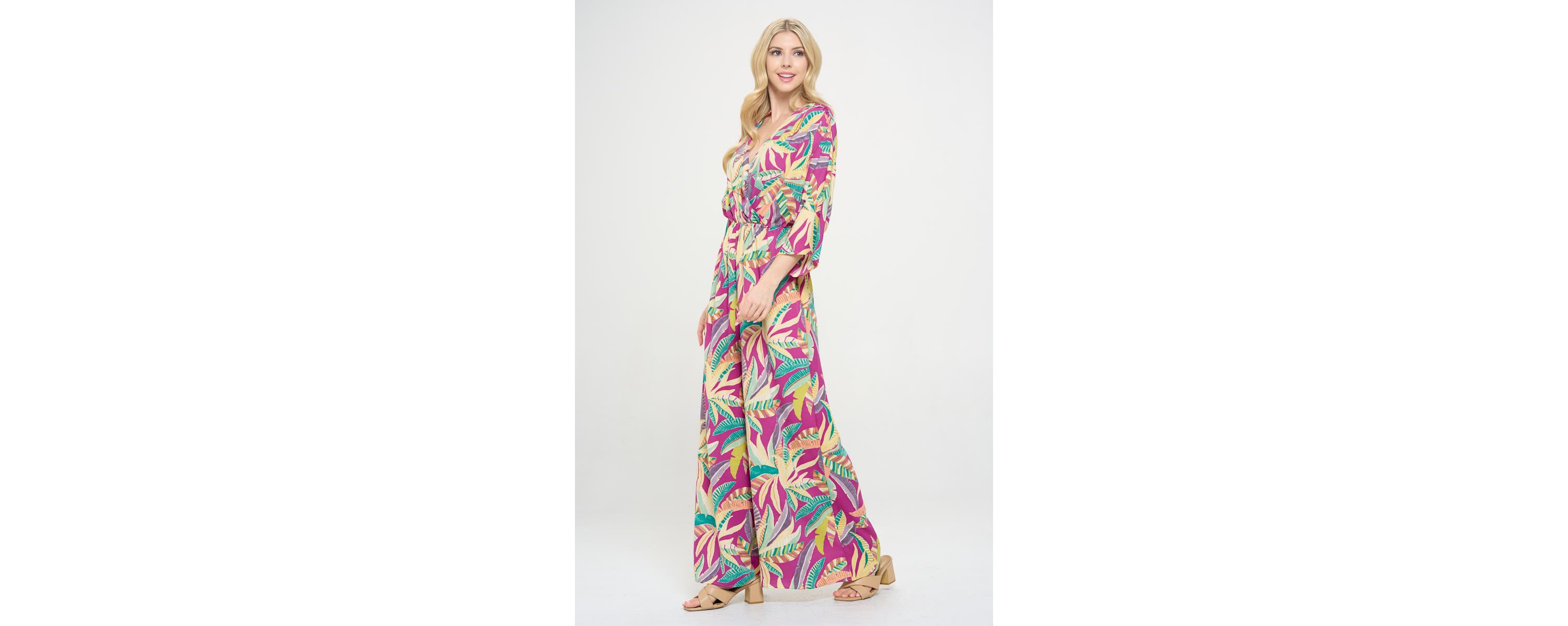 TROPICAL PRINT JUMPSUIT